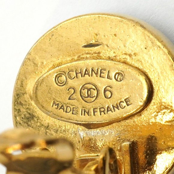 Chanel Coco Mark Circle Earrings, GP Plated Gold and Black, Women's - Picture 5 of 7